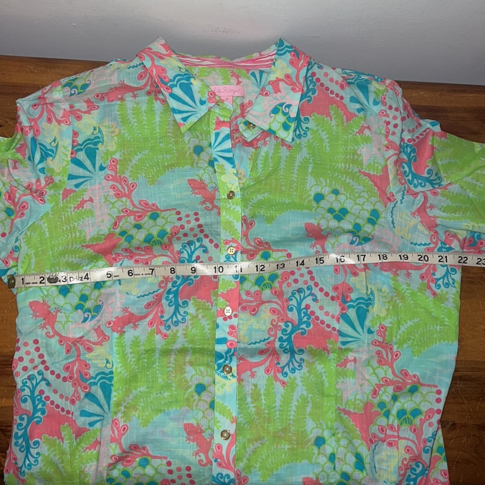 Lilly Pulitzer Button Up Long Sleeve Shirt sz16 - Picture 8 of 8